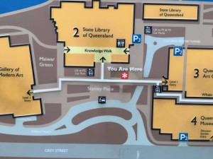Tactile map of Brisbane museum district