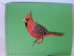 Tactile picture of a bird created with collage and braille cells